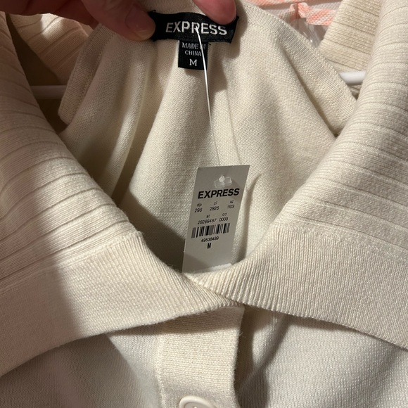 Express Cream Off-Shoulder Sweater - Picture 4 of 5